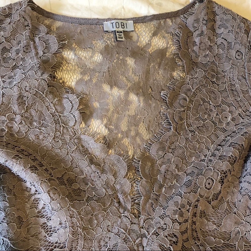 TOBI (M) Light purple lace mini shape dress